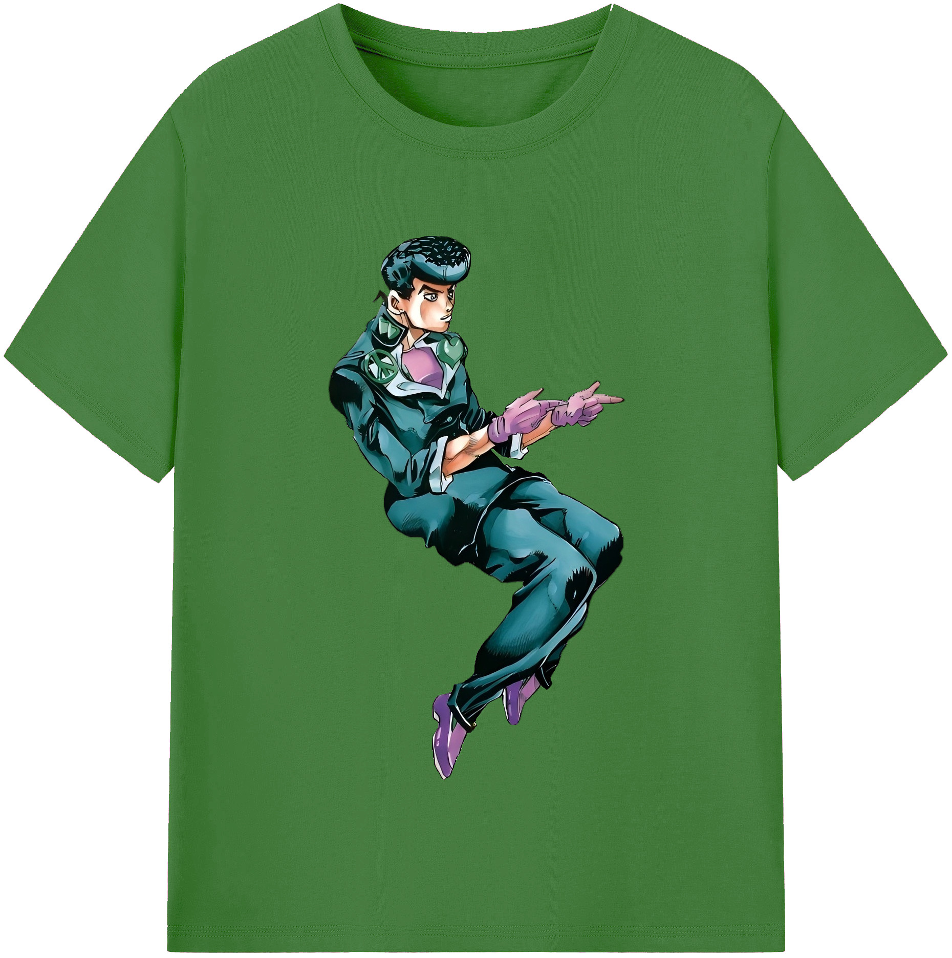（画像用） ジョジョの奇妙な冒険 ひがしかた じょうすけ JoJo's Bizarre Adventure Higashikata Josuke レディースカジュアルプリントTシャツ（綿100％）